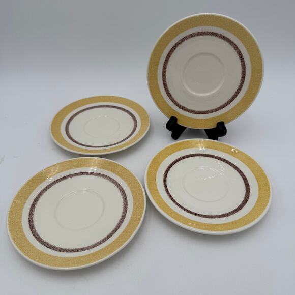 Set of 8 Vintage "Yellow Star" Saucers by Taylor Smith Taylor (TST) - Picture 2 of 8